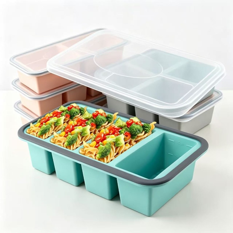 Meal Prep Freezer - Silicone Freezer Molds with Lid，Soup Ice