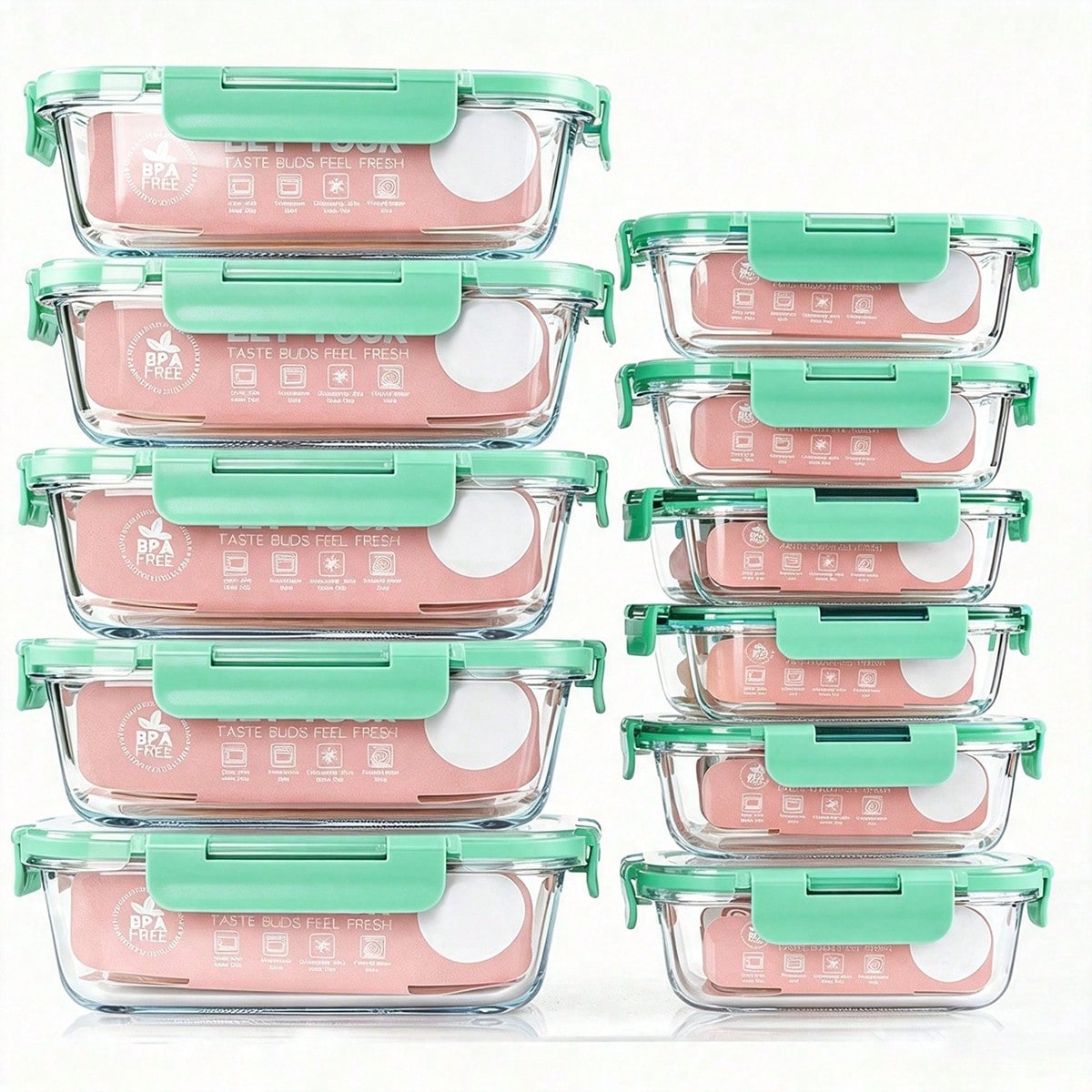 Meal Prep Freezer - 10 Pack Glass Meal Prep Containers,