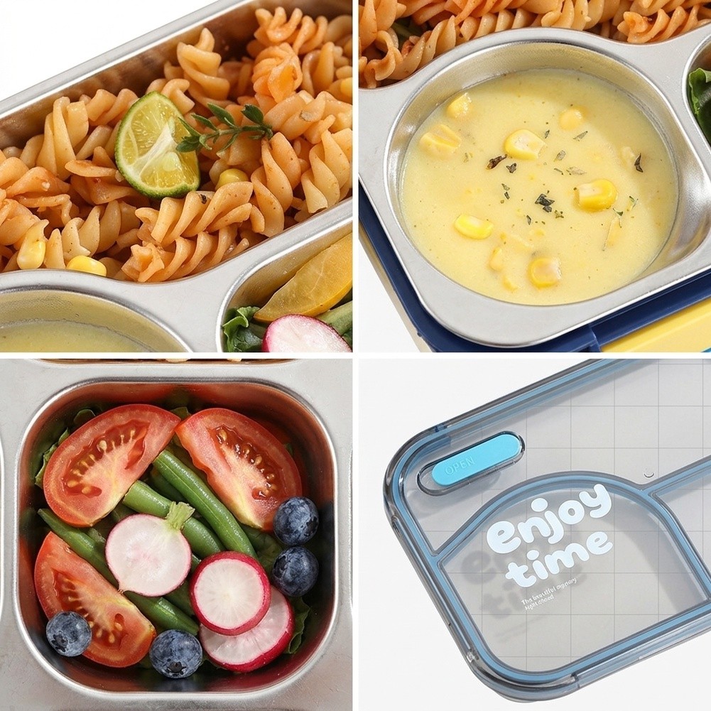 650ml 3 Compartment Leakproof  - огляд і ціна Meal Prep Yellow