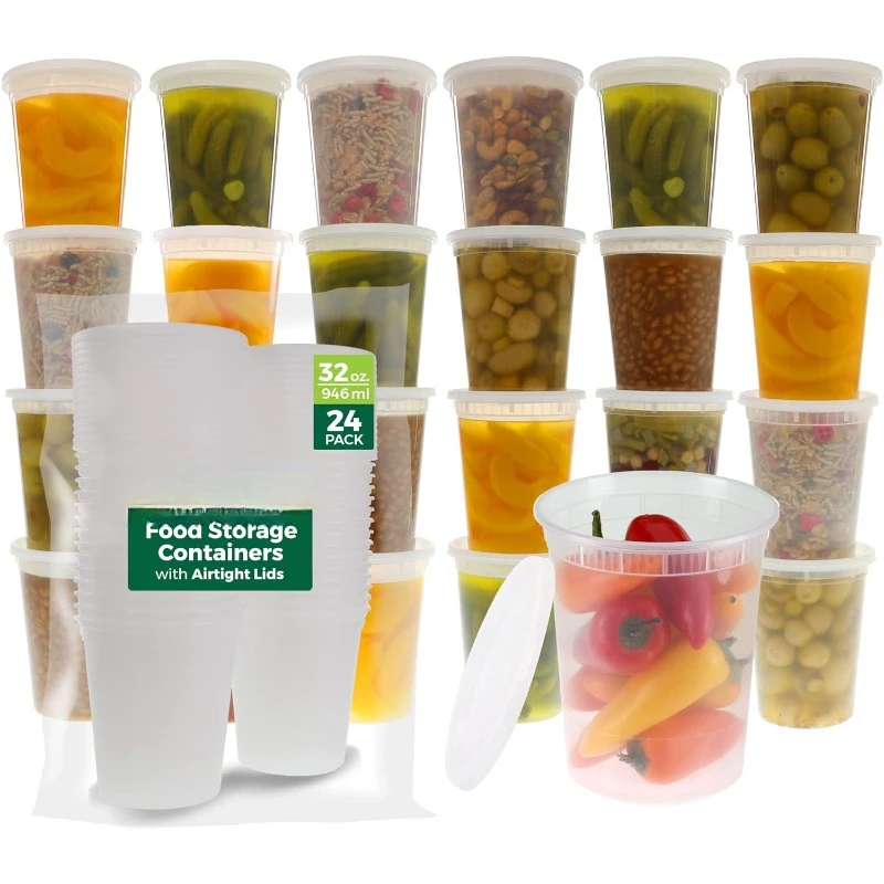 [24 Set] 8oz-32 Oz Plastic Del - огляд і ціна Meal Prep Freezer