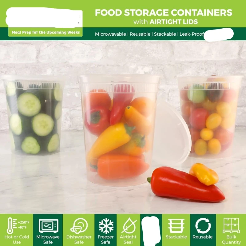 [24 Set] 8oz-32 Oz Plastic Del - огляд і ціна Meal Prep Freezer